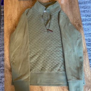 L.l. bean quarter zip quilted cotton hoodie